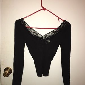 SEXY Black Fitted Ribbed Sweater